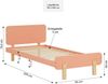 Kinderbett 90x200 cm mit Lattenrost Jugendbett Rot Gästebett Bettgestell Holzbett Einzelbett Massiv Holzbettrahmen Bild 3