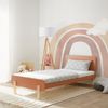 Kinderbett 90x200 cm mit Lattenrost Jugendbett Rot Gästebett Bettgestell Holzbett Einzelbett Massiv Holzbettrahmen Bild 2