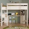 Kindereinzelbett 90×200 cm aus Holz mit Schreibtisch und USB-Typ-C-Ladefunktion, weiß Bild 2
