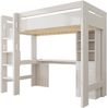 Kindereinzelbett 90×200 cm aus Holz mit Schreibtisch und USB-Typ-C-Ladefunktion, weiß Bild 5