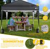 tillvex Pop-Up Faltpavillon mit Tasche, wasserdicht, höhenverstellbar & UV Schutz 50+, Stahl / Polyester, 3x3 m, Pavillon inkl. 2 Seitenteile, Blau Bild 4