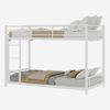 Metall-Etagenbett mit zwei Einzelbetten,Maße 90*190 cm/ Schweres, stabiles Metall/ Geräuscharm/ Sicherheitsgeländer/ Kein Boxspring erforderlich Bild 4