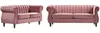 Vente-unique - TRUMBO Couchgarnitur SamtStoff Puderrosa - B 78 cm x H 77 cm x L 150 cm195 cm Bild 2