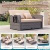 COSTWAY Loungebett, Gartenliege mit Auflage, verstellbarer Rückenlehne, Stauraum Rattan Bild 3