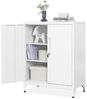 SONGMICS Aktenschrank, Mehrzweckschrank, Büroschrank mit 2 Türen, Schrank abschließbar, Aufbewahrungsschrank aus Stahl, für Arbeitszimmer, Wohnzimmer, Mattweiß OMCDE012W01 Bild 4
