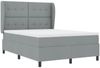 vidaXL Boxspringbett mit Matratze Hellgrau 140 x 190 cm Stoff 3340557 Bild 5