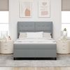 vidaXL Boxspringbett mit Matratze Hellgrau 140 x 190 cm Stoff 3340557 Bild 3