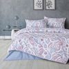ZIRVEHOME Bettwäsche Baumwolle Bettbezug Paisley Blau Rosa Modernes Design, Renforce, 2 teilig, 200x200 Baumwolle Bettbezug Paisley Blau Rosa modern elegant Bild 2