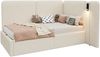 Polsterbett 90×200 cm aus Schleifen-Stoff mit Stauraum und USB-Typ-C-Anschluss, beige Bild 5