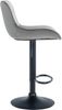 Barhocker RAGAD - Samt Grau 49x51x85 cm Schwarz | Barstuhl Höhenverstellbar Mit Lehne Drehbar Tresenhocker Tresenstuhl Kneipenhocker Kneipenstuhl Bild 3