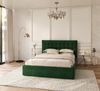 FDM Polsterbett Bettrahmen Bettgestell 90x200, 120x200, 140x200, 160x200, 180x200cm (MADE IN EU - mit hochwertigem Velours Bezug, Bettrahmen, Bett, Optional mit Matratze bestellbar, mit großen gepolsterten Kopfteil, mit Bettkasten zum aufklappen), Meta... Bild 3