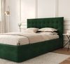 FDM Polsterbett Bettrahmen Bettgestell 90x200, 120x200, 140x200, 160x200, 180x200cm (MADE IN EU - mit hochwertigem Velours Bezug, Bettrahmen, Bett, Optional mit Matratze bestellbar, mit großen gepolsterten Kopfteil, mit Bettkasten zum aufklappen), Meta... Bild 2