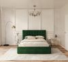 FDM Polsterbett Bettrahmen Bettgestell 90x200, 120x200, 140x200, 160x200, 180x200cm (MADE IN EU - mit hochwertigem Velours Bezug, Bettrahmen, Bett, Optional mit Matratze bestellbar, mit großen gepolsterten Kopfteil, mit Bettkasten zum aufklappen), Meta... Bild 5