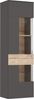 FORTE Como Vitrine mit LED Beleuchtung, Holzwerkstoff, Grau/Braun/Braun, 60,4 x 203,3 x 41,3 cm Bild 2