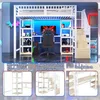 Hochbett mit RGB LED-Streifen, Schreibtisch, Lattenrost, Treppe und Regal, Kinderbett mit Rausfallschutz, Metallbett, 90x200cm Bild 5