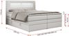 Boxspringbett mit LED Kopfteil und Topper - GOLD-5-KING - 140x200cm - Weiß Kunstleder - H4 Bild 5