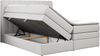 Boxspringbett mit LED Kopfteil und Topper - GOLD-5-KING - 140x200cm - Weiß Kunstleder - H4 Bild 4