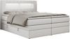 Boxspringbett mit LED Kopfteil und Topper - GOLD-5-KING - 140x200cm - Weiß Kunstleder - H4 Bild 3