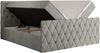 Boxspringbett mit gesteppter Front und Kopfteil, Multipocket-Matratze, zwei Bettkästen - MIREN DUO - 160 x 200 cm - Hellgrau Stoff - H4 Bild 4