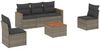 vidaXL 6-tlg. Garten-Sofagarnitur mit Kissen Grau Poly Rattan 3225857 Bild 2