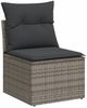 vidaXL 6-tlg. Garten-Sofagarnitur mit Kissen Grau Poly Rattan 3225857 Bild 4
