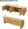 TV-Schrank, Moderner TV-Schrank mit Wellenmuster Medienkonsole mit Stauraum vier Türen Kabeldurchführungen stilvolles Design, Holz, Holzoptik, 155 cm Bild 5