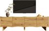 TV-Schrank, Moderner TV-Schrank mit Wellenmuster Medienkonsole mit Stauraum vier Türen Kabeldurchführungen stilvolles Design, Holz, Holzoptik, 155 cm Bild 2