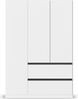 rauch Kleiderschrank, Drehtürenschrank COSTA, 3-türig, 2 Schubkästen, push-to-open, Alpinweiß, 136 x 197 x 54 cm Bild 2
