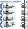 Sekey Duschregal Teleskop-Duschregal ohne Bohren, Eckablagen mit 4 Körbe, Eckregal Bad, Clipsystem, 80–310 cm, schwarz Bild 3