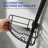 Sekey Duschregal Teleskop-Duschregal ohne Bohren, Eckablagen mit 4 Körbe, Eckregal Bad, Clipsystem, 80–310 cm, schwarz Bild 2
