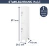 Umkleideschrank Spind BARTEK - 2 Abteile, Etikettenhalter Lüftungsschlitze | Umkleidespind Schließfachschrank Garderobenspind, 172x29,2x45cm Weiß Bild 2