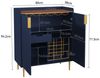 HOLTICO Weinschrank Multifunktionaler Bar-Schrank, moderner Kaffeetresen-Schrank (1-St) mit 9 Flaschenregalen, 6 Glas-Halterungen, Schublade & Regalen Bild 2