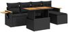 vidaXL 6-tlg. Garten-Sofagarnitur mit Kissen Schwarz Poly Rattan 3327583 Bild 2
