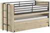 Halbhohes Bett SAM 219 x 116,6 x 98 cm Eiche Melamin Dekor Bild 2