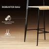 Barhocker 2er-Set mit Metallgestell & Fußstütze, 43x55x103 cm, Naturholz/Schwarz Bild 4