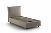 Dmora Einzelbett Azeglio, Bettkasten mit Stoffbezug, 100 % Made in Italy, Öffnung vorne, inklusive Matratze 80 x 190 cm, Taupe Bild 5