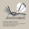 blumfeldt Sunnyvale Liegestuhl Sonnenliege Gartenliege Lounger, verstellbare Lehne in 4 Stufen, klappbares Fußteil, Liegefläche 174 x 51 cm, wasserabweisendes Material, PVC / Polyester, schwarz Bild 4