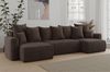 MEBLINI Schlafcouch mit Bettkasten - 312 x 142 x 73 cm - Dunkelbraun Cordstoff - DAVE - Ecksofa mit Schlaffunktion - Sofa mit Relaxfunktion und Kopfstützen - Couch U-Form - Eckcouch - Wohnlandschaft Bild 2