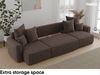 MEBLINI Schlafcouch mit Bettkasten - 312 x 142 x 73 cm - Dunkelbraun Cordstoff - DAVE - Ecksofa mit Schlaffunktion - Sofa mit Relaxfunktion und Kopfstützen - Couch U-Form - Eckcouch - Wohnlandschaft Bild 4
