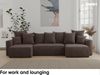 MEBLINI Schlafcouch mit Bettkasten - 312 x 142 x 73 cm - Dunkelbraun Cordstoff - DAVE - Ecksofa mit Schlaffunktion - Sofa mit Relaxfunktion und Kopfstützen - Couch U-Form - Eckcouch - Wohnlandschaft Bild 3