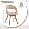 Flieks Esszimmerstuhl 2er Set, 360° drehbar, Buchenholz & beige Kissen Bild 4