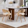Flieks Esszimmerstuhl 2er Set, 360° drehbar, Buchenholz & beige Kissen Bild 3