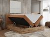 Boxspringbett mit Kopfteil und Topper, Polsterbett - ALBERO 2 - 200 x 200 cm - Orange Stoff - H4 Bild 3