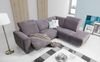 Ecksofa Sofa CAPRI Polyesterstoff Grau Ottomane Rechts Bild 2