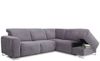 Ecksofa Sofa CAPRI Polyesterstoff Grau Ottomane Rechts Bild 3