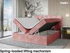 MEBLINI Boxspringbett DRAGO 120x200 cm mit Bettkasten - H4/Rosa Samt Polsterbett - Doppelbett mit Topper & Taschenfederkern-Matratze Bild 3