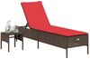vidaXL Sonnenliege mit Tisch und Kissen Braun Poly Rattan 4002735 Bild 3