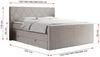 Boxspringbett KING EIGAR, mit einer Doppelmatratze, einem genähten Kopfteil - 200x200 - Beige Stoff - H4 Bild 5
