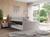 Boxspringbett KING EIGAR, mit einer Doppelmatratze, einem genähten Kopfteil - 200x200 - Beige Stoff - H4 Bild 2