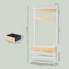 VASAGLE Garderobe mit Schuhbank, Schuhaufbewahrung, 2 Schubladen, 30 x 80,4 x 181,6 cm, goldeichenfarben-weiß Bild 5